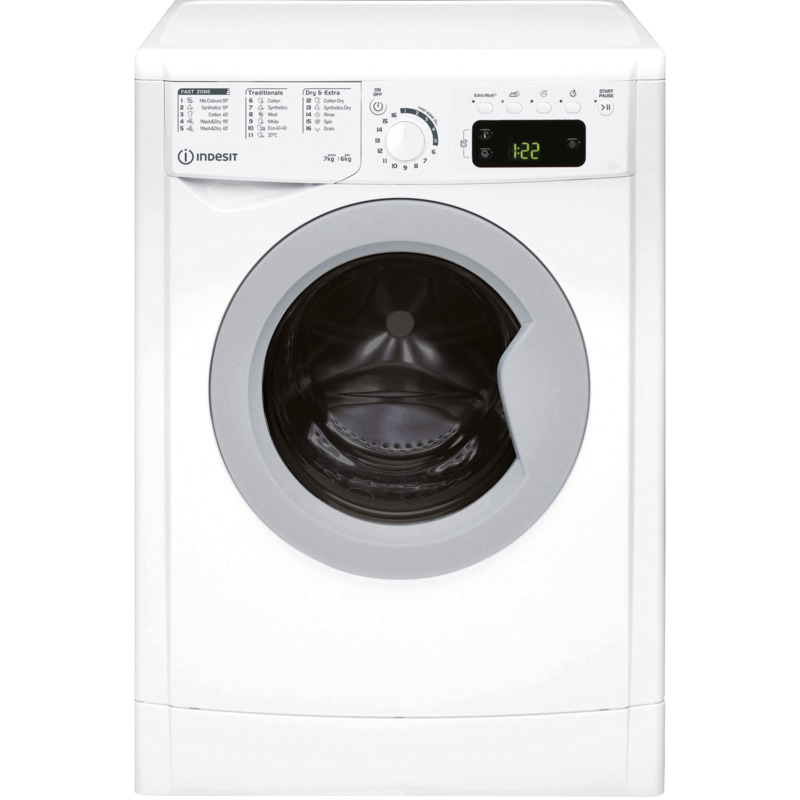 Indesit Πλυντήριο στεγνωτήριο ρούχων, 7-6 κιλών, EWDE 761483 WS EE N, Indesit